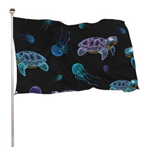 cute neon turtles and jelly fish flags decorative funny banners for outside house dorm room parties