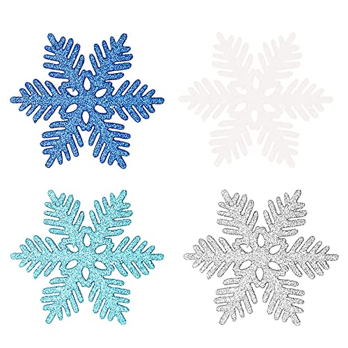 Garland Holder for Stairs Snowflake Christmas Decorations Four Snowflake Gift Box Party Decorations Suitable for Wedding Birthday Festive Party Quartz Crystal Stones (Blue, One Size)