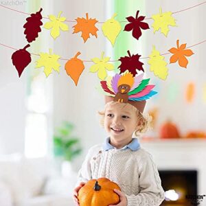 Thanksgiving Hanging Decorations for Home - Pack of 32, No DIY | Felt Fall Leaf Garland for Thanksgiving Decorations | Thanksgiving Swirls for Hanging Fall Decorations | Thanksgiving Party Decorations