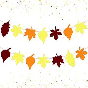 Thanksgiving Hanging Decorations for Home - Pack of 32, No DIY | Felt Fall Leaf Garland for Thanksgiving Decorations | Thanksgiving Swirls for Hanging Fall Decorations | Thanksgiving Party Decorations