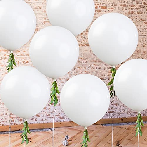 30pcs 18 Inch Big Balloons White Jumbo Balloons Round Latex Balloons for Wedding Baby Shower Birthday Party Event Carnival Decor