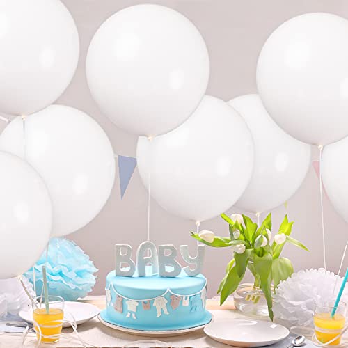 30pcs 18 Inch Big Balloons White Jumbo Balloons Round Latex Balloons for Wedding Baby Shower Birthday Party Event Carnival Decor