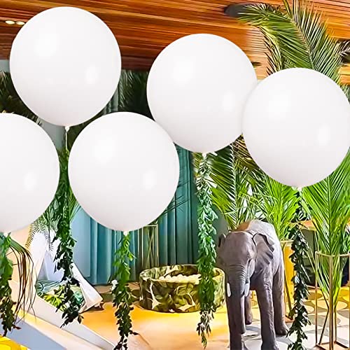 30pcs 18 Inch Big Balloons White Jumbo Balloons Round Latex Balloons for Wedding Baby Shower Birthday Party Event Carnival Decor