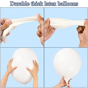 30pcs 18 Inch Big Balloons White Jumbo Balloons Round Latex Balloons for Wedding Baby Shower Birthday Party Event Carnival Decor