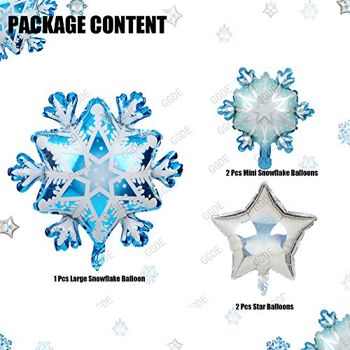 Snowflake Star Shapes Winter Holiday Theme Birthday Party Mylar Foil Christmas Decor Balloons