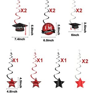 Bunny Chorus Graduation Party Decorations 2022, 36 Pcs Class of 2022 Graduation Party Supplies, Hanging Swirls Red and Black Graduation Decorations 2022, Congrats Grad Party Favors, No DIY Required
