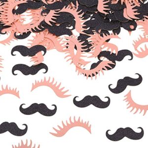 300 pieces staches or lashes confetti black mustache confetti lash paper confetti for gender reveal birthday baby shower party decoration supplies