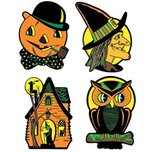 Beistle Pkgd Halloween Cutouts 8.5 inches x 9.25 inches - 2 packs of 4 cutouts