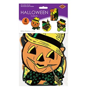 Beistle Pkgd Halloween Cutouts 8.5 inches x 9.25 inches - 2 packs of 4 cutouts