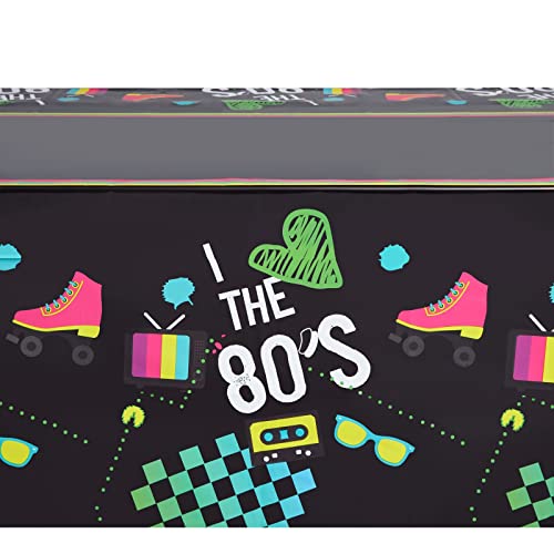 3 Pack I Love The 80s Tablecloth, Retro 1980s Table Covers for Birthday Party (Black, 54 x 108 in)