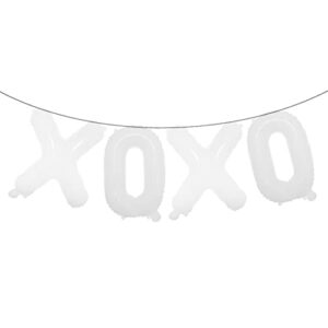 16 inch xoxo letter foil balloons banner wedding engagement valentines day marriage bridal shower birthday party decor balloon multicolor (xoxo white)