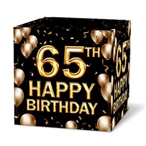 65th birthday card box，black and gold card box for birthday party decorations ，party supplies , money box –  1 pc (027sr)