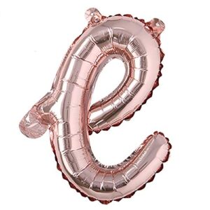 18 inch rose gold happy birthday letter balloons lowercase letters handwriting style letters ballons birthday party decoration (18 inch rose gold e)