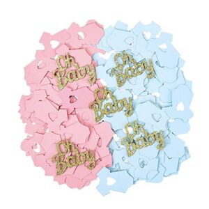 220 Pcs Baby Clothes Confetti Glitter Oh Baby Gender Reveal Pink Blue Onesie Table Confetti for Baby Shower Gender Reveal Party Decorations by Topfunyy