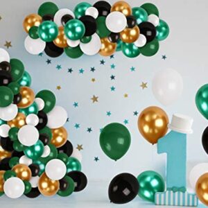 2023 New Year Decorations Green and Black Balloon Garland Kit Gold and Green Balloons White Balloon for Jungle Wedding Engagement Party Baby Shower Safari Birthday Party Decors