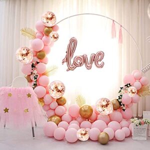yyqq round balloon arch kit, balloon circle frame kit, balloon arch garland kit for holder wedding, christening, decoration, large photo background, birthday, party decor (180cm)