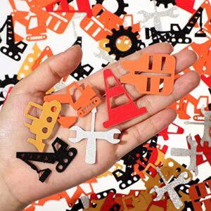 240 Pieces Construction Confetti Construction Party Supplies Construction Table Confetti Boy Birthday Party Favor Forklift Crane Excavator Gear Vest Roadblock Wrench Party Decorations for Baby Shower