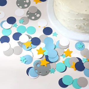 VAVAYAO First Trip Around the Sun Confetti - First Birthday Confetti, Two Moon Confetti, Boy Girl Confetti, Outer Space Confetti, Space Baby Shower, Planetary Confetti.