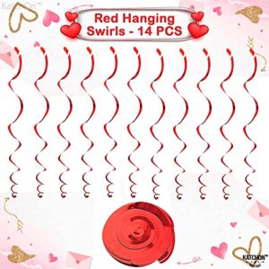 Cute, Hanging Hearts Valentines Decorations - Pack of 30 | Valentines Day Decoration | Hanging Valentine Decorations for Classroom | Valentines Day Decor for Office, Valentines Classroom Decorations