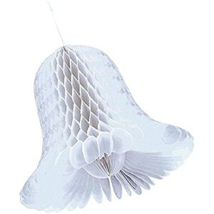 medium white bridal honeycomb bells 2ct | wedding and engagement party