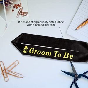 2 Pcs Bachelorette Party Sash - Bride and Groom to Be Sash for Bridal Shower Wedding Decorations Engagement Party Supplies(Black and White)