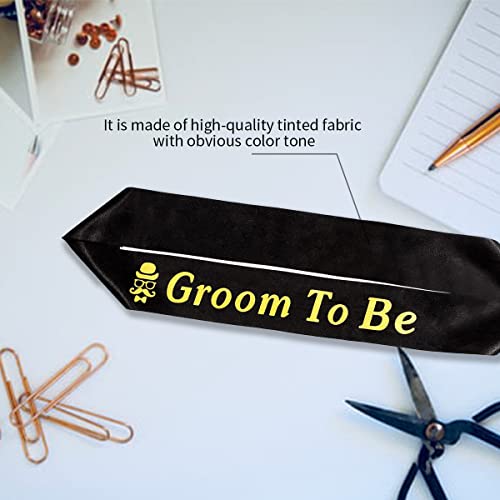 2 Pcs Bachelorette Party Sash - Bride and Groom to Be Sash for Bridal Shower Wedding Decorations Engagement Party Supplies(Black and White)