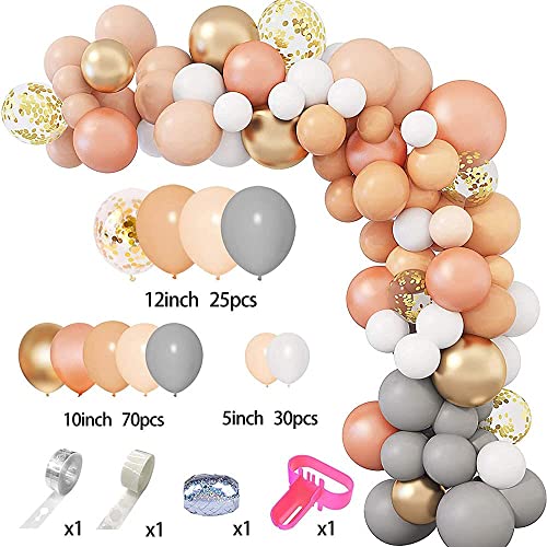 Balloon Arch Kit 129pcs Balloon Garland Kit Latex balloons (Orange)