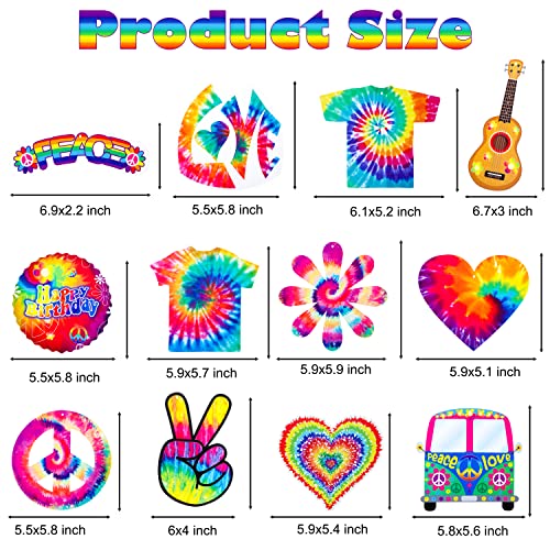 15Pcs Tie dye Birthday Party Decoration Tie Dye Happy Birthday Hanging Swirls for Peace and Love Party Tie Dye Hippie Groovy Carnival Party Supplies