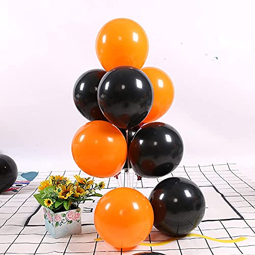 IyGnaw 100 Pcs 12 Inch Orange Black Halloween Latex Party Decoration Balloons for Hallows' Day Party Birthdays Wedding