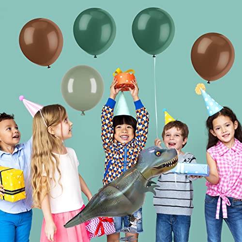 103 pcs Dinosaur World Balloons Arch Garland Jurassic Party Decoration Retro Green Retro Brown Macaron Grey Balloons for Dinosaur Theme Birthday Party Supplies