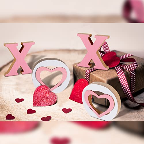 Valentines Day Wood XOXO Decor Wedding Romantic Blocks Supplies Party Home Wall Shelf Table Desk Mantle Mothers Love