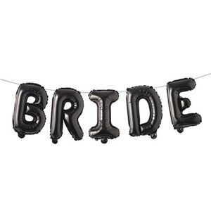 16 inch multicolor bride letter foil balloon wedding bridal shower engagement hen party decor bachelorette party supplies (bride black)