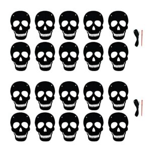 SaktopDeco 2 Pack Black Felt Skull Garland Banner Skeleton Garland Halloween Banne for Gothic Birthday Party Decorations DIY Home Decor