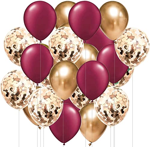 Burgundy Rose Gold Balloons of 30pcs for Burgundy Birthday Party Decorations Women/Fall Birthday Party Decorations/ Burgundy Rose Gold Wedding/2022 Graduation Decorations