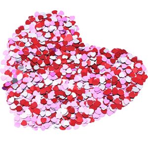 4000 pieces heart confetti metallic foil heart confetti for valentine’s day wedding party decor (red, white, pink)