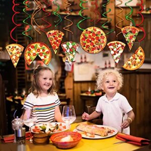 30Pcs Pizza Party Hanging Swirl Decorations Pizza Theme Ceiling Whirl Hanging Decorations for Pizza Themed Birthday Party Decorations Pizza Party Time Birthday Party Hanging Decor