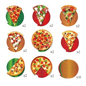 30Pcs Pizza Party Hanging Swirl Decorations Pizza Theme Ceiling Whirl Hanging Decorations for Pizza Themed Birthday Party Decorations Pizza Party Time Birthday Party Hanging Decor