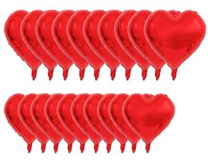ekoropshop 20 pieces red heart foil balloons valentine’s day love balloons for valentine’s day wedding birthday party decorations