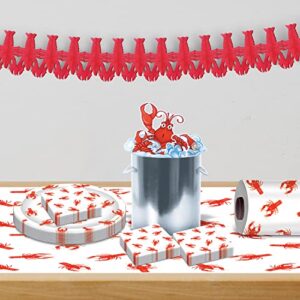 Beistle Crawfish Table Roll, 40-Inch by 100-Feet, White/Red
