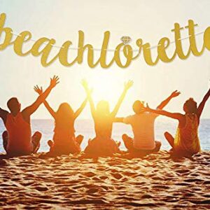 Beachlorette Banner Sign Garland Pre-Strung for Beach Bachelorette Party Hawaiian Luau Summer Tropical Bach Party Decorations