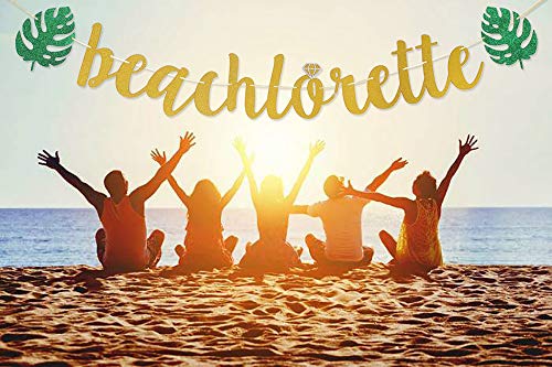 Beachlorette Banner Sign Garland Pre-Strung for Beach Bachelorette Party Hawaiian Luau Summer Tropical Bach Party Decorations