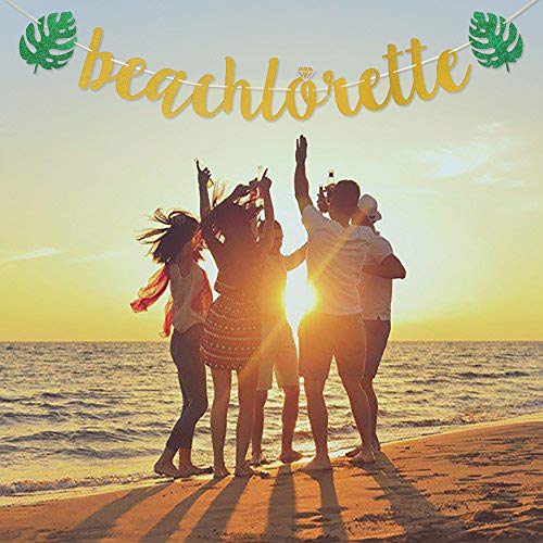 Beachlorette Banner Sign Garland Pre-Strung for Beach Bachelorette Party Hawaiian Luau Summer Tropical Bach Party Decorations