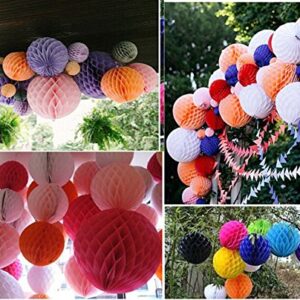 Daily Mall 9pcs 8 inch Honeycomb Balls Party Pom Poms Tissue Paper Honeycomb Balls Birthday Balls Decoration Wedding Partners Design Craft Hanging Pom-Pom Ball Home Nursery Decor (Red Yellow Green)