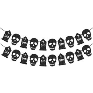 skull and tombstone garland banner for death to my 20s birthday party decorations gothic bachelorette party gothic wedding decorations