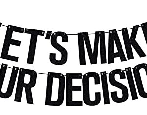 Let's Make Pour Decision Banner, Girl's Night, Wine Party Banner, Bachelorette Party Decorations, Bridal Shower Party Supply Black Glitter