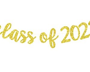 Class of 2023 Banner - 2023 Graduation Banner, Congrats Grad, High School/College/University Graduation Party Decorations, Gold and Blue Glitter