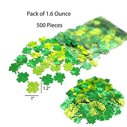 St. Patrick's Day Shamrocks Green/Party Table Decoration Confetti Sprinkles or DIY for Lucky Clover Party Supplies (Four Leaf Clover 22MM)