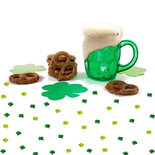 St. Patrick's Day Shamrocks Green/Party Table Decoration Confetti Sprinkles or DIY for Lucky Clover Party Supplies (Four Leaf Clover 22MM)