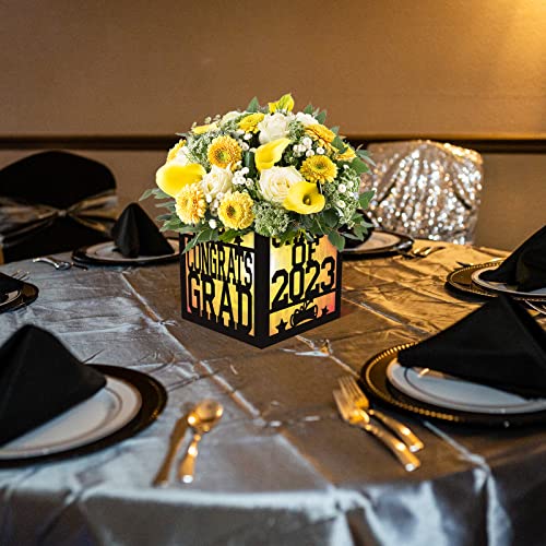 Graduation Table Centerpieces Boxes for Class of 2023 Congrats Grad School College Party Table Home Decorations Supplies, Set of 4