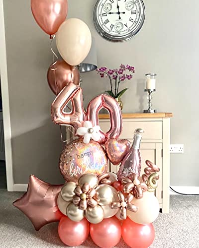 Rose Gold Birthday Party Balloons, 50pcs12 Inch Birthday Balloons Rose Gold White Confetti Balloons For Girls Birthday Party decorations